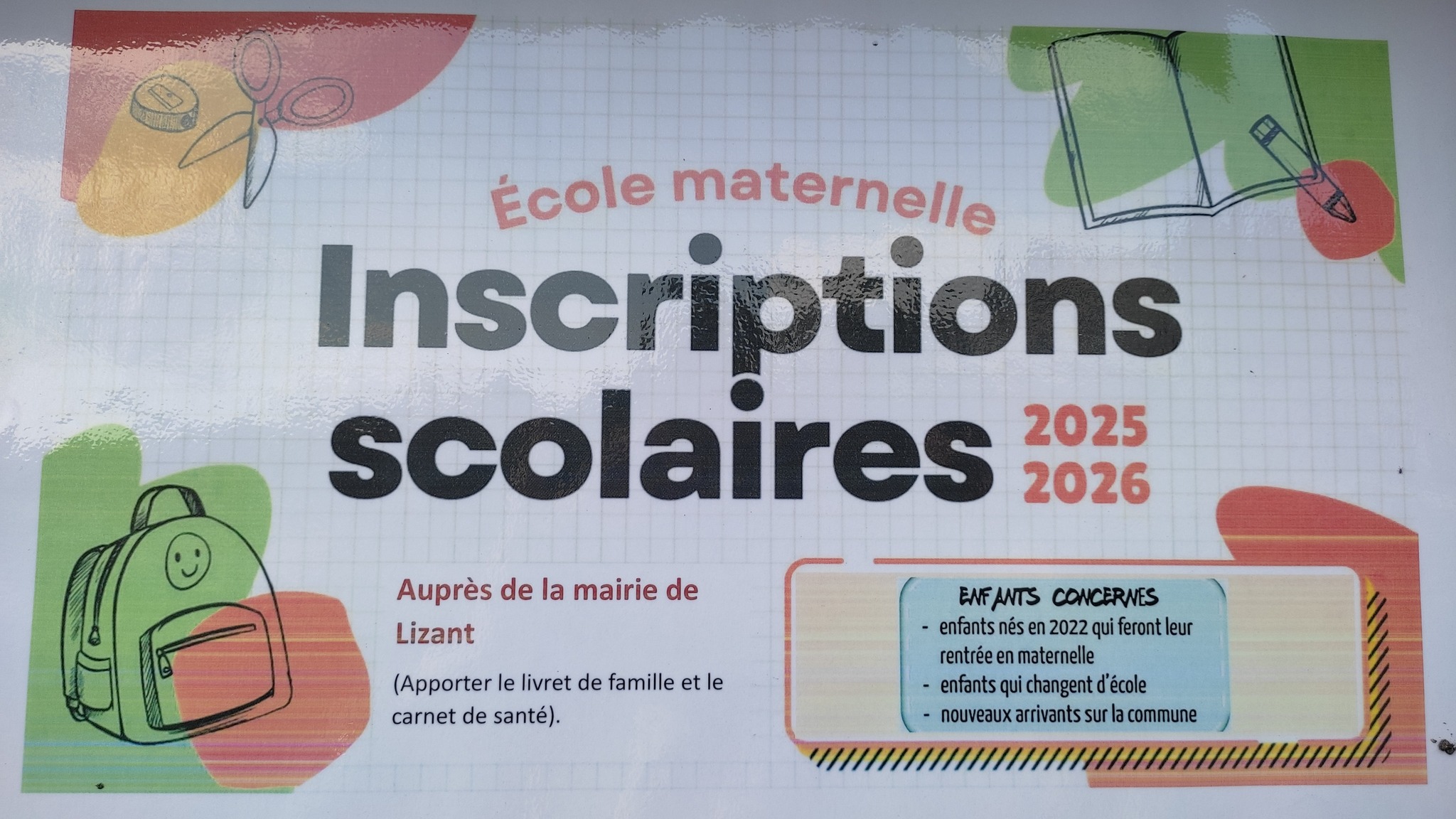 Inscriptions ecole